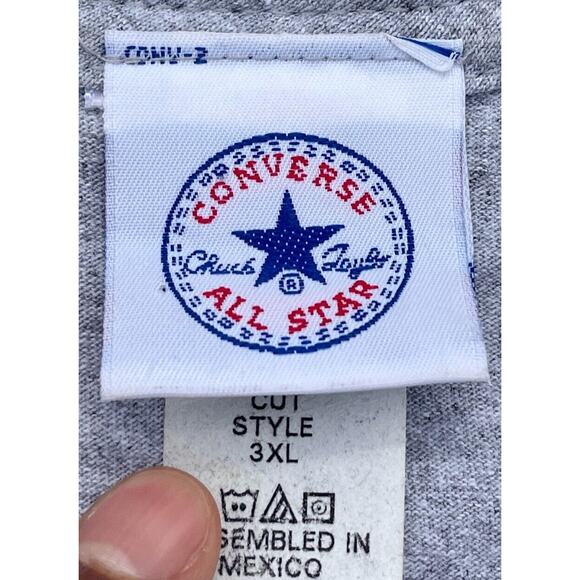 VINTAGE CONVERSE All Star Chuck Taylor Shirt Short Sleeve Men's Gray SIZE 3XL - Picture 4 of 6